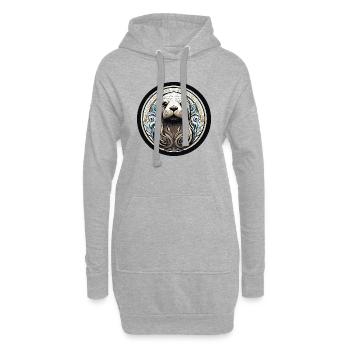 seehund walross - Hoodie-Kleid - Grau meliert - Vorne