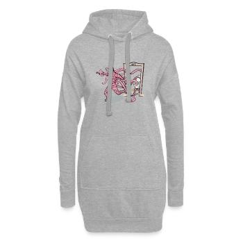 La momie ?! - Sweat-shirt à capuche long Femme - gris chiné - Devant