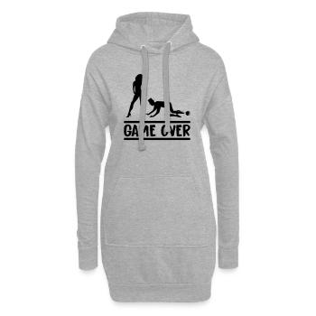 ehepaar game over - Hoodie-Kleid - Grau meliert - Vorne