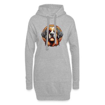 Hund Dog Bernandiner - Hoodie-Kleid - Grau meliert - Vorne
