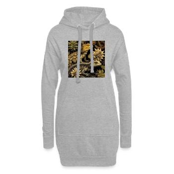 Schimmernde Reptilien - Hoodie-Kleid - Grau meliert - Vorne