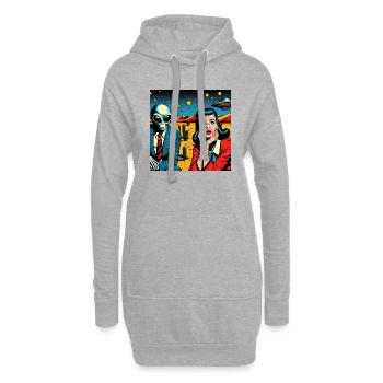 « On rentre à la maison ! » - Sweat-shirt à capuche long Femme - gris chiné - Devant