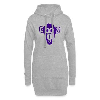 Verwunderter Neugieriger Affe Kopf Schreck Gesicht - Hoodie-Kleid - Grau meliert - Vorne