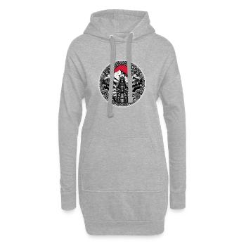 Japanischer Samurai-Krieger - Hoodie-Kleid - Grau meliert - Vorne