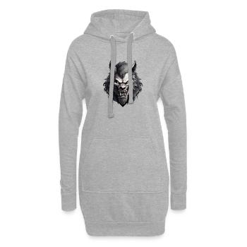 Wild angry werewolf motivational sport - Hoodie-Kleid - Grau meliert - Vorne