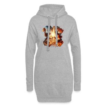 Engel gegen dämonische Macht - Hoodie-Kleid - Grau meliert - Vorne