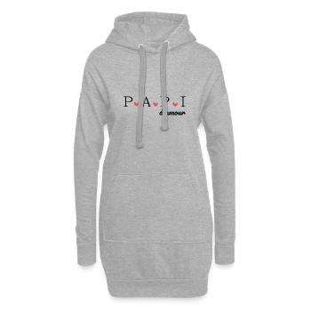 Papi d'amour - Sweat-shirt à capuche long Femme - gris chiné - Devant