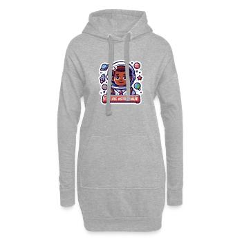 TENDANCE FUTURE ASTRONAUTE - Sweat-shirt à capuche long Femme - gris chiné - Devant