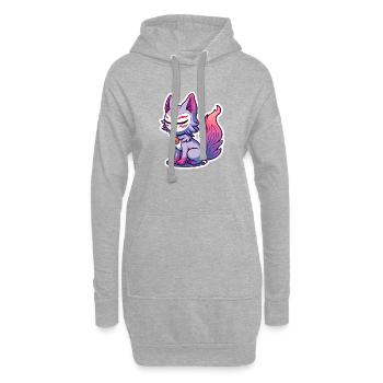 LES CHATS SONT MON ANIMAL SPIRITUEL - Sweat-shirt à capuche long Femme - gris chiné - Devant