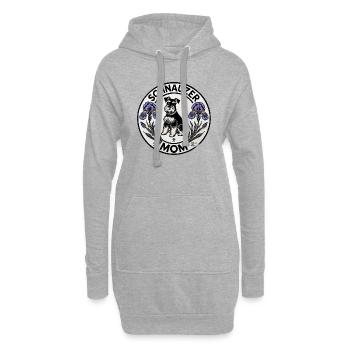 Schnauzer Mama - Hoodie-Kleid - Grau meliert - Vorne