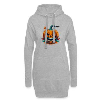 Wild, wütend, kämpferisch, kämpferisch, Halloween, Pumkin - Hoodie-Kleid - Grau meliert - Vorne