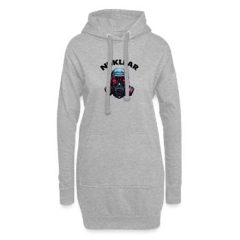 Gasmaske - Hoodie-Kleid - Grau meliert - Vorne