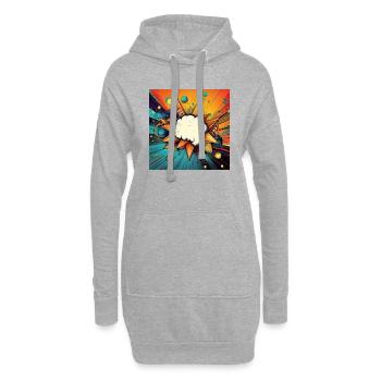 Vibrant Abstract Explosive Cloud Design - Hoodie Dress - heather grey - Front