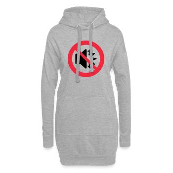 Transparent: Keine lauten Geräusche - Stille - Autismus - Hoodie-Kleid - Grau meliert - Vorne