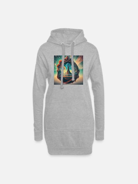 Portail magique - Sweat-shirt à capuche long Femme - gris chiné