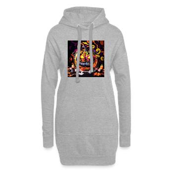 effrayant citrouille d’Halloween souriant - Sweat-shirt à capuche long Femme - gris chiné - Devant