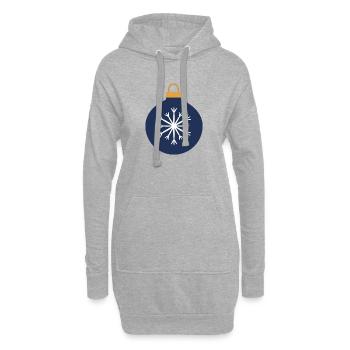Boule de Noël - Sweat-shirt à capuche long Femme - gris chiné - Devant