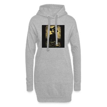 Sorcière d’Halloween - Sweat-shirt à capuche long Femme - gris chiné - Devant