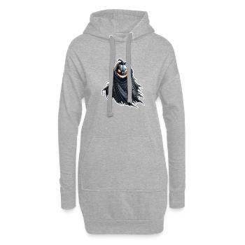 Zierkürbis mit Umhang - Hoodie-Kleid - Grau meliert - Vorne