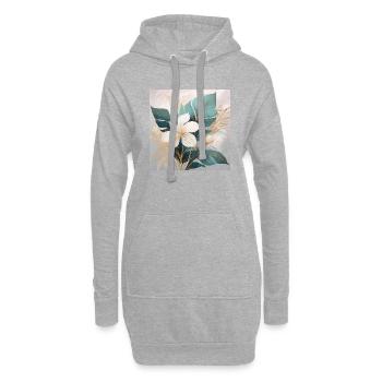 Elegant Tropical Botanical Design - Hoodie Dress - heather grey - Front