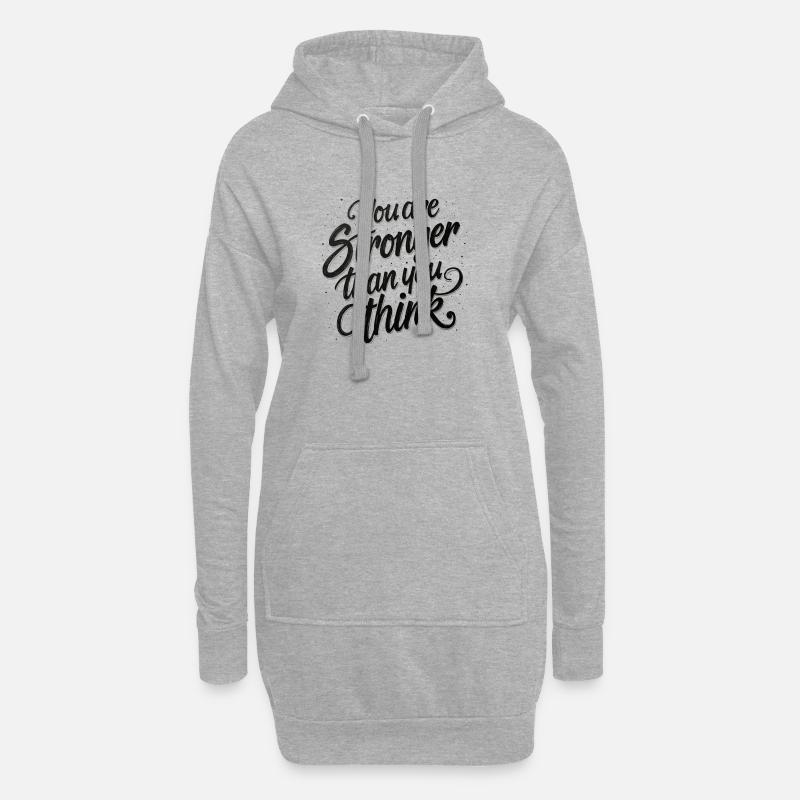 Vous êtes plus fort que vous ne le pensez - Sweat-shirt à capuche long Femme - gris chiné