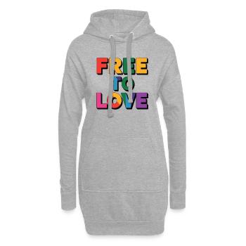Free to love - LGBT - Hoodie-Kleid - Grau meliert - Vorne