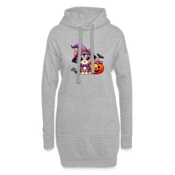chhalloween - Sweat-shirt à capuche long Femme - gris chiné - Devant