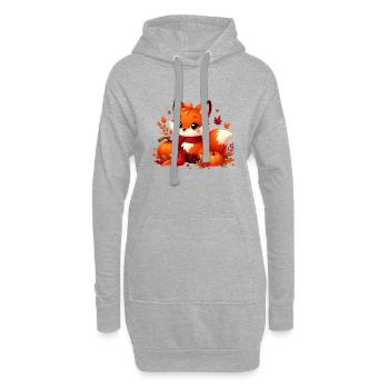 Fuchs Herbst 2 - Hoodie-Kleid - Grau meliert - Vorne