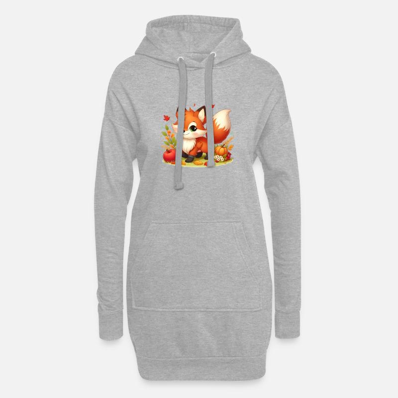 Fuchs Herbst - Hoodie-Kleid - Grau meliert