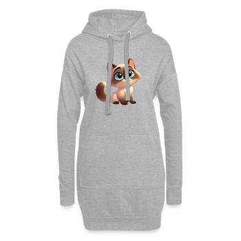 siamois 17 - Sweat-shirt à capuche long Femme - gris chiné - Devant