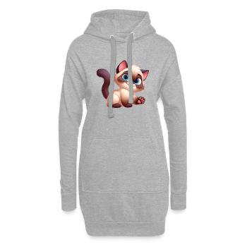 Siamesisch 18 - Hoodie-Kleid - Grau meliert - Vorne