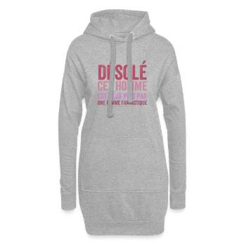 Sorry, dieser Mann ist schon vergeben - Hoodie-Kleid - Grau meliert - Vorne