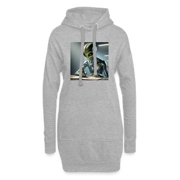 Les écrivains sont hors de ce monde - Sweat-shirt à capuche long Femme - gris chiné - Devant