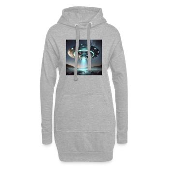 OVNI - Sweat-shirt à capuche long Femme - gris chiné - Devant