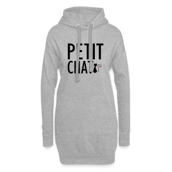 Petit chat - Sweat-shirt à capuche long Femme - gris chiné - Devant