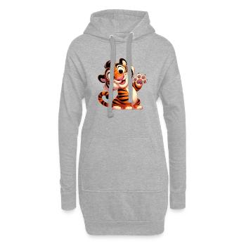 tiger 7 - Sweat-shirt à capuche long Femme - gris chiné - Devant