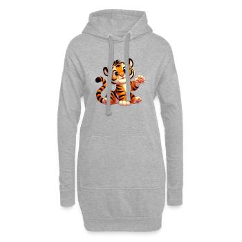 Tiger 6 - Hoodie-Kleid - Grau meliert - Vorne