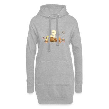 3e anniversaire chantier de construction - Sweat-shirt à capuche long Femme - gris chiné - Devant