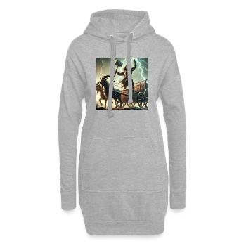 Thor, Wikinger und germanischer Gott - Hoodie-Kleid - Grau meliert - Vorne