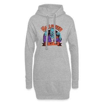Halloween is my vibe - Sweat-shirt à capuche long Femme - gris chiné - Devant