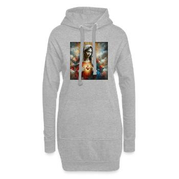 Sainte Marie Marie Vierge Marie Sainte - Sweat-shirt à capuche long Femme - gris chiné - Devant