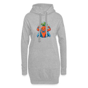 Super-Carotte musclé - Sweat-shirt à capuche long Femme - gris chiné - Devant