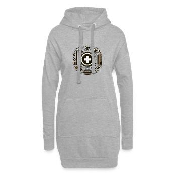Elemente Frei mit Schweizerkreuz - Hoodie-Kleid - Grau meliert - Vorne