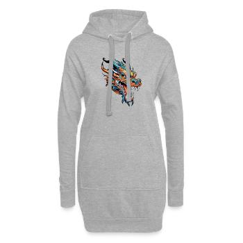 Drachen - Hoodie-Kleid - Grau meliert - Vorne