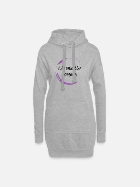 Chronically Badass - Hoodie Dress - heather grey