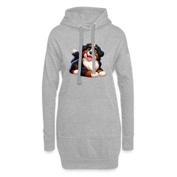 bouvier bernois 2 - Sweat-shirt à capuche long Femme - gris chiné - Devant