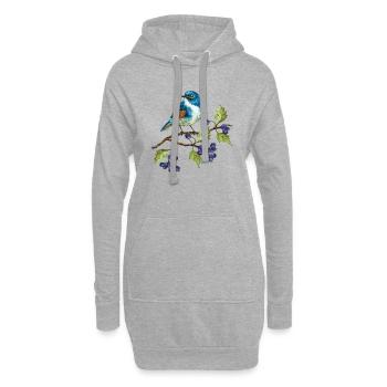 Bunter Vogel - Hoodie-Kleid - Grau meliert - Vorne