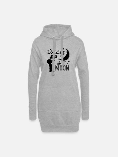 Looking for the moon - Hoodie Dress - heather grey