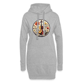 Violin - Hoodie Dress - heather grey - Front