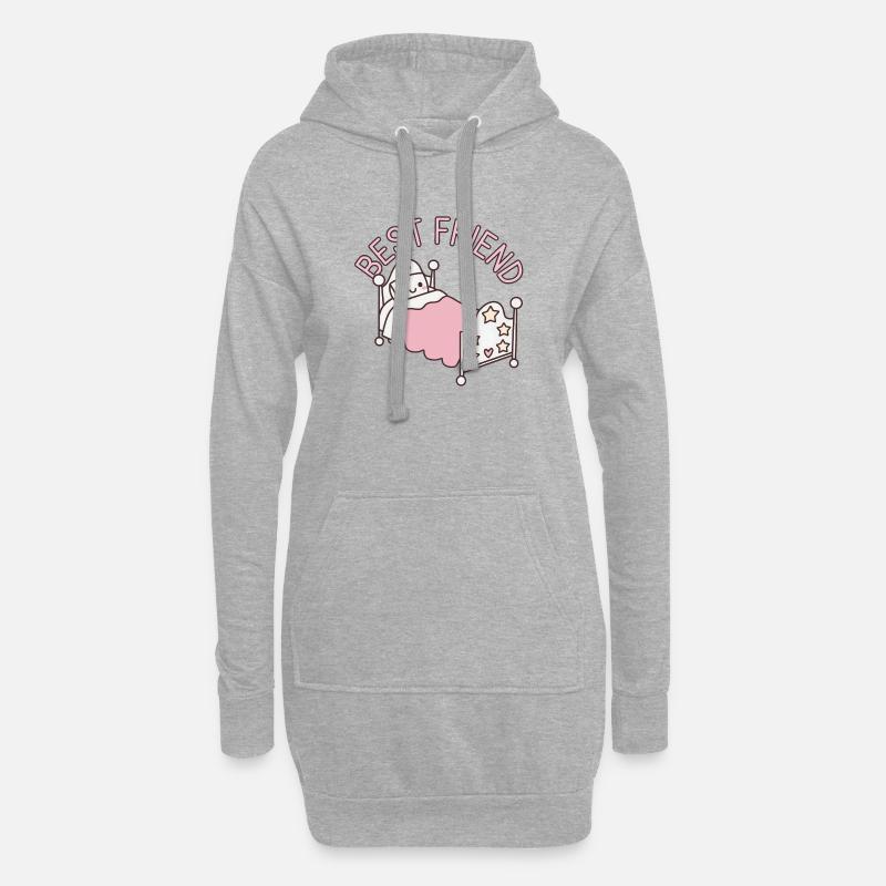 Bester Freund - Hoodie-Kleid - Grau meliert